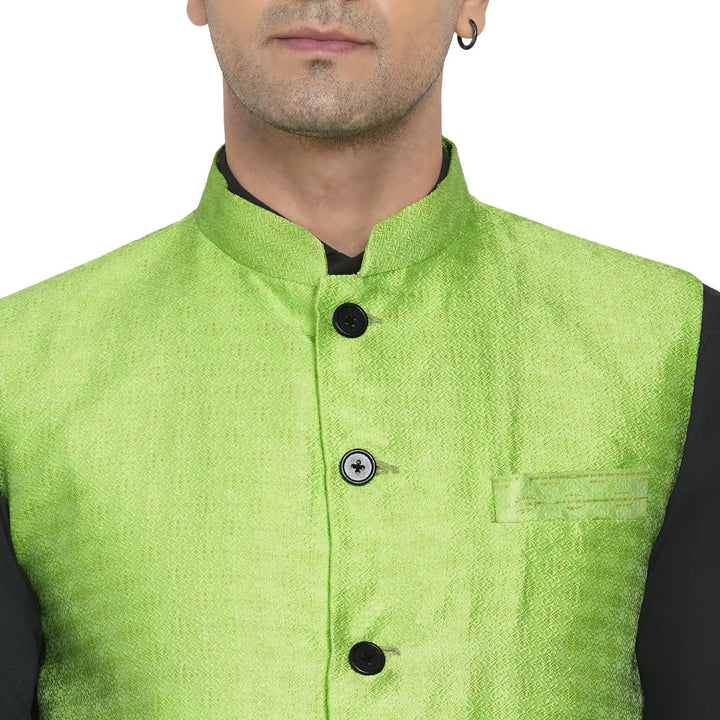 Pista Green Nehru Jacket for Men | Wedding & Festive Wear