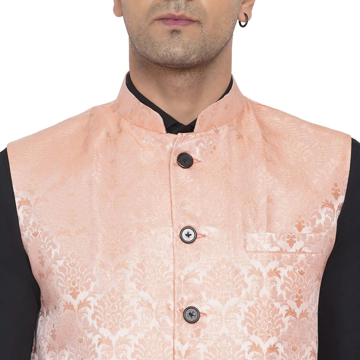Stylish Men's Jacquard Printed Nehru Jacket | For Festive Wear
