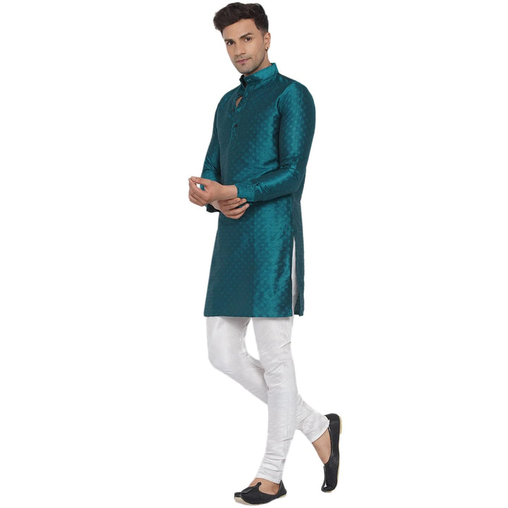 Classy Printed Long Kurta | Men's Jacquard Ethnic Fashion