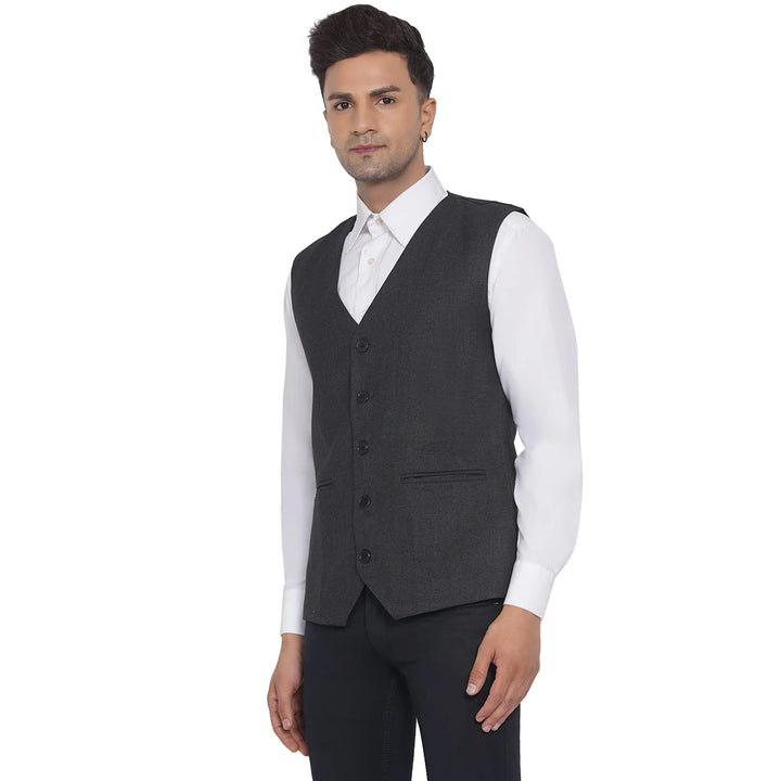 Men's Slub Plain Waistcoat | Perfect for Formal & Casual Wear