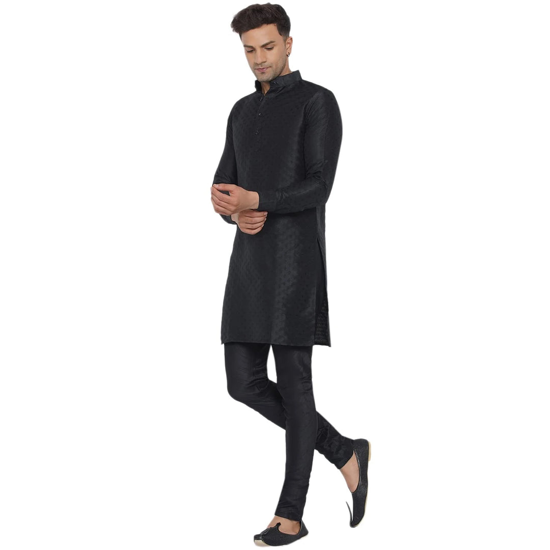 Classy Printed Long Kurta | Men's Jacquard Ethnic Fashion