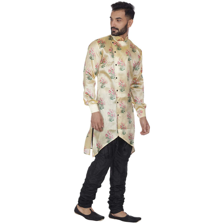 Step Into Tradition | Men's Silk Blend Kurta with Printed Zig Zag Design