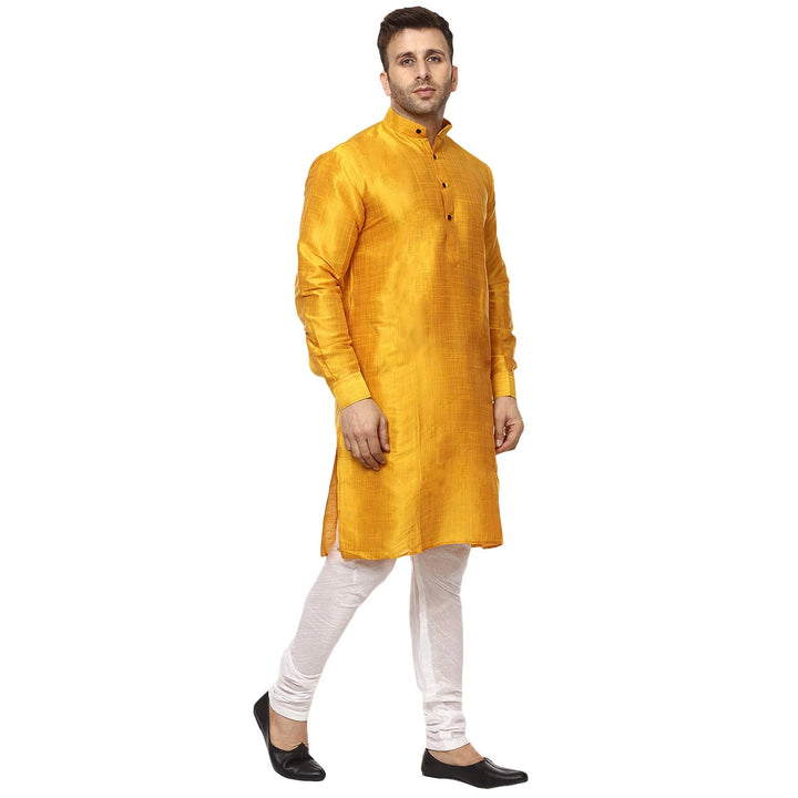 Classic Chinese Collar Kurta Set | Men’s Silk Style for Weddings