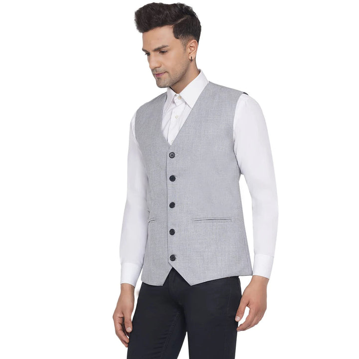 Men's Slub Plain Waistcoat | Perfect for Formal & Casual Wear