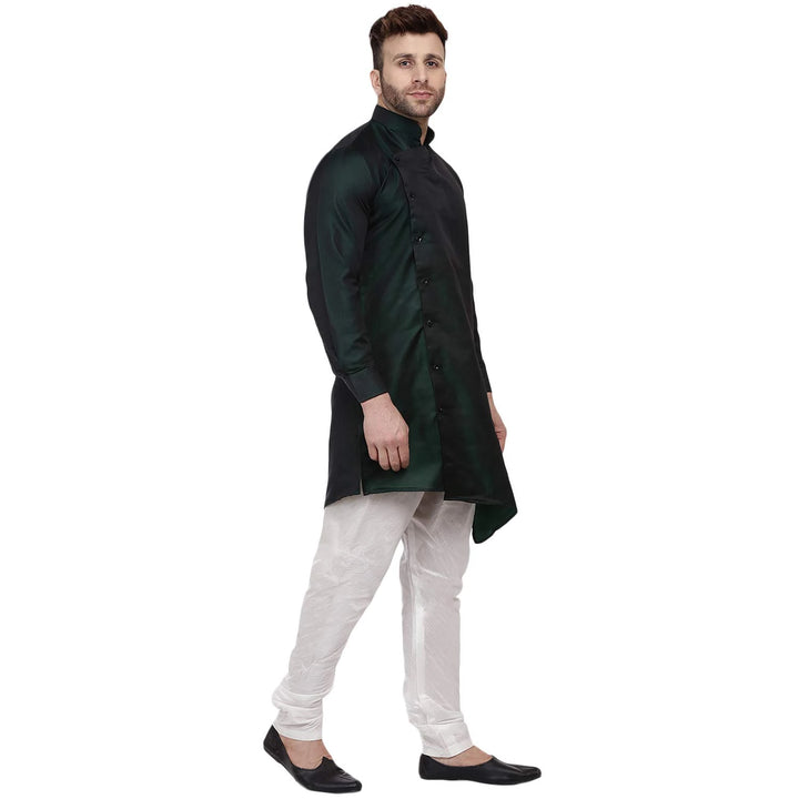 Taffeta Silk Side Button Kurta for Men | Stylish Mandarin Collar