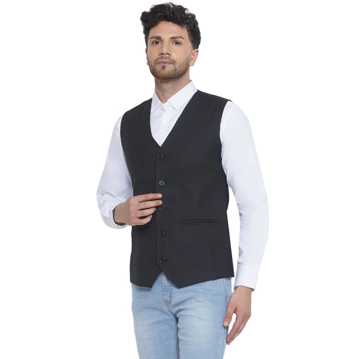 Solid Slub Waistcoat for Men | Formal to Casual Stylish Wear
