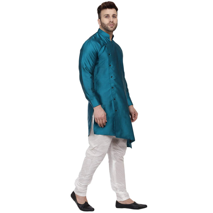 Taffeta Silk Side Button Kurta for Men | Stylish Mandarin Collar