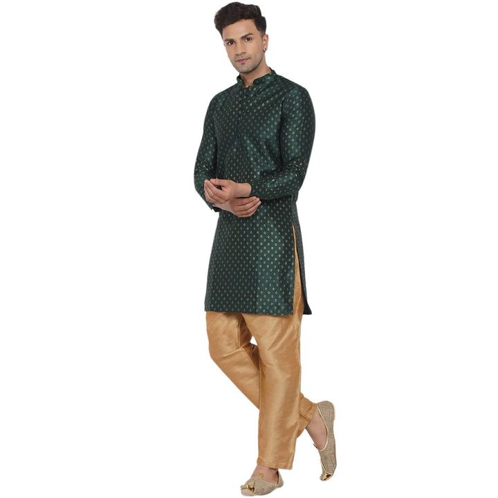 Royal Banarasi Long Kurta for Men | Art Silk Printed Ethnic Wear