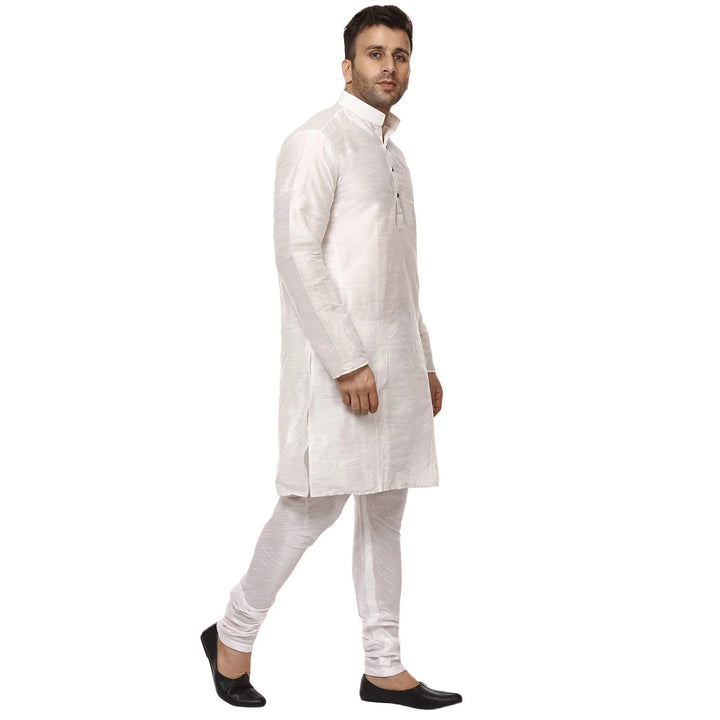 Classic Chinese Collar Kurta Set | Men’s Silk Style for Weddings