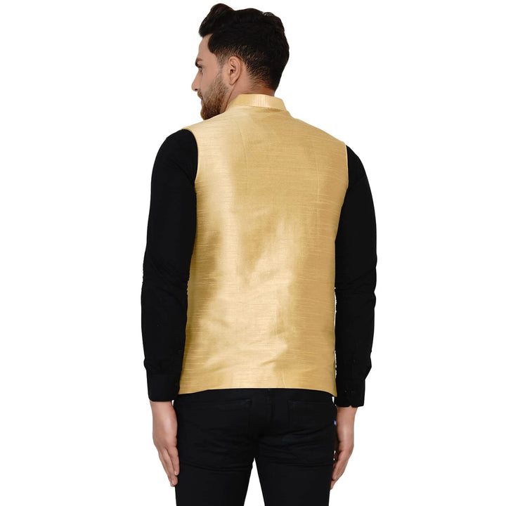 Classy Banarasi Jacket for Men | Solid Silk Blend Nehru Style