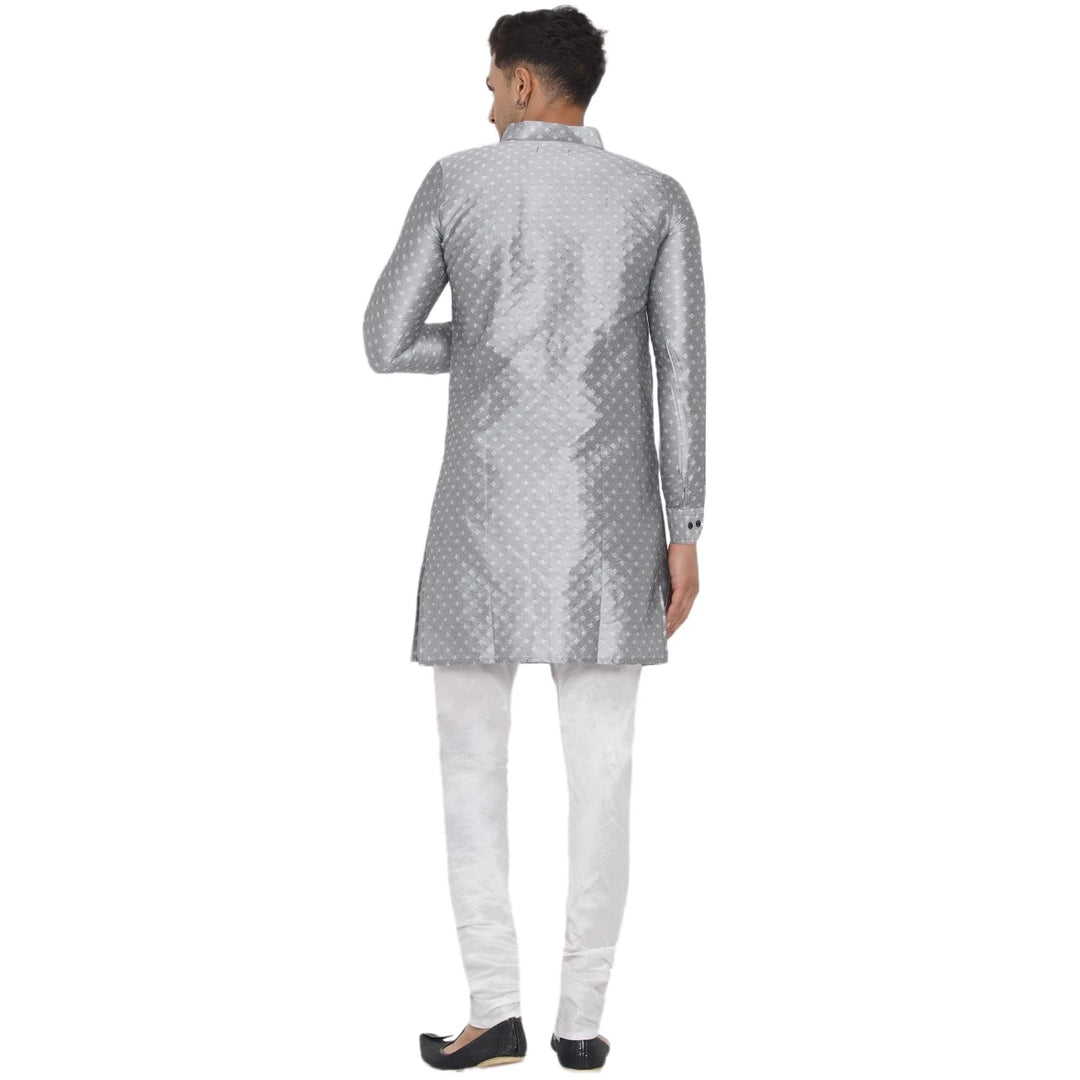 Classy Printed Long Kurta | Men's Jacquard Ethnic Fashion