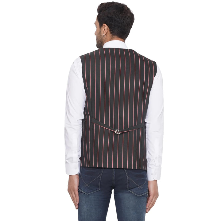 Cotton Poly Striped Waistcoat for Men | Buy Formal & Casual Wear