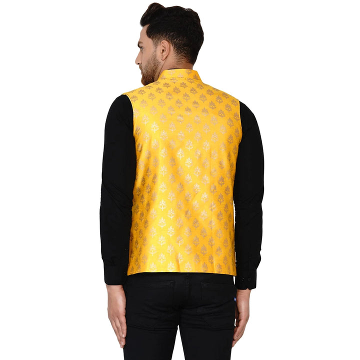 Royal Banarasi Nehru Jacket for Men | Art Silk Printed Elegance