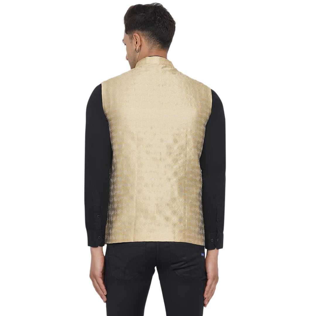Golden Nehru Jacket for Men | Wedding & Festive Wear