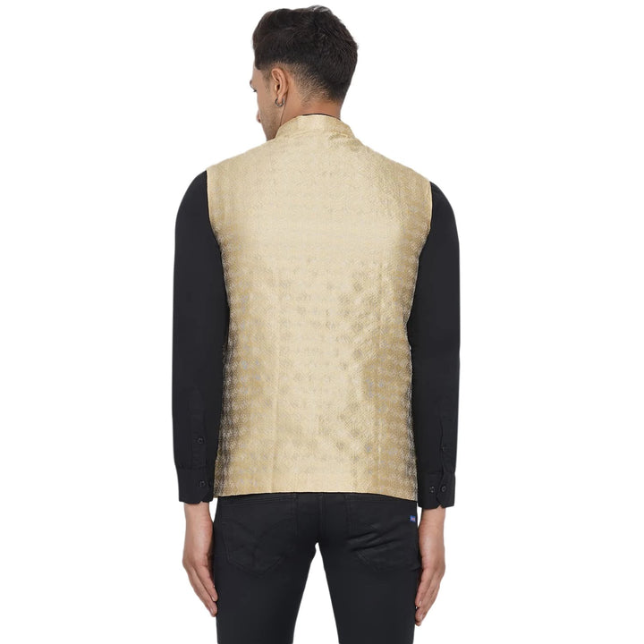 Golden Nehru Jacket for Men | Wedding & Festive Wear