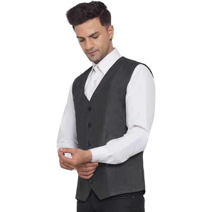 Men's Slub Plain Waistcoat | Perfect for Formal & Casual Wear
