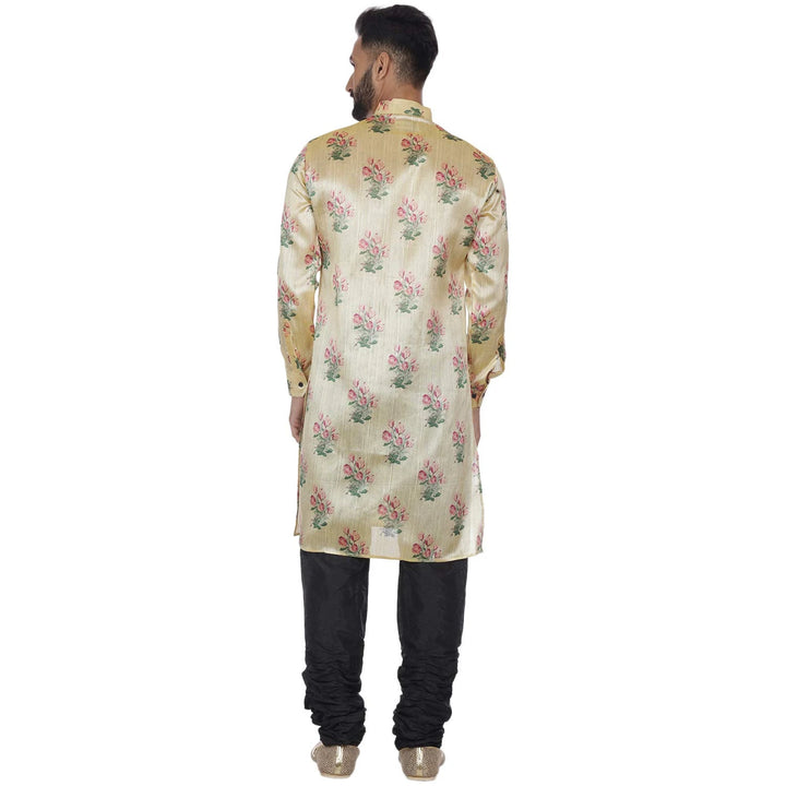 Traditional Beige Silk Kurta for Men | Sherwani Style Festive