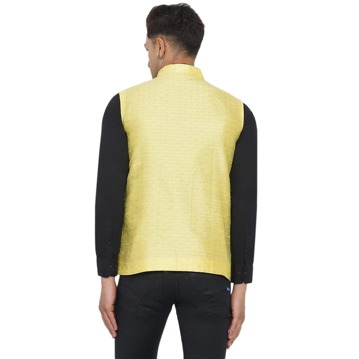 Designer Yellow Nehru Jacket | Traditional Look for Men