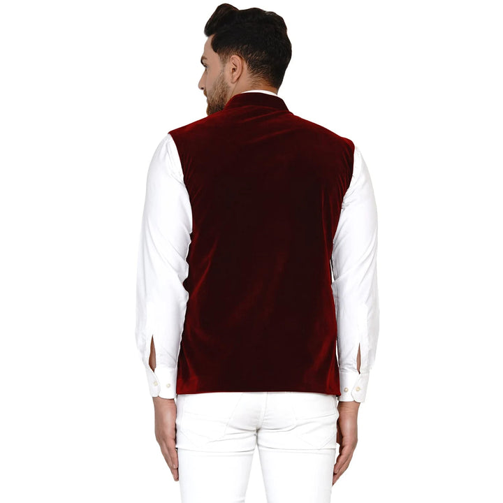 Men’s Classic Velvet Jacket | Solid Nehru Style for Celebrations