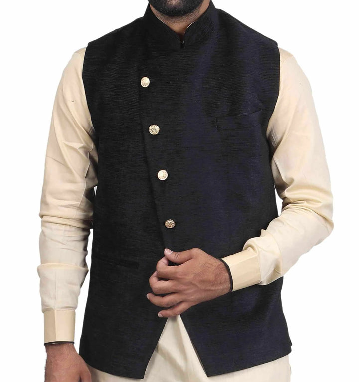 Modern Men’s Festive Nehru Jacket | Corduroy Designer in Cotton Blend