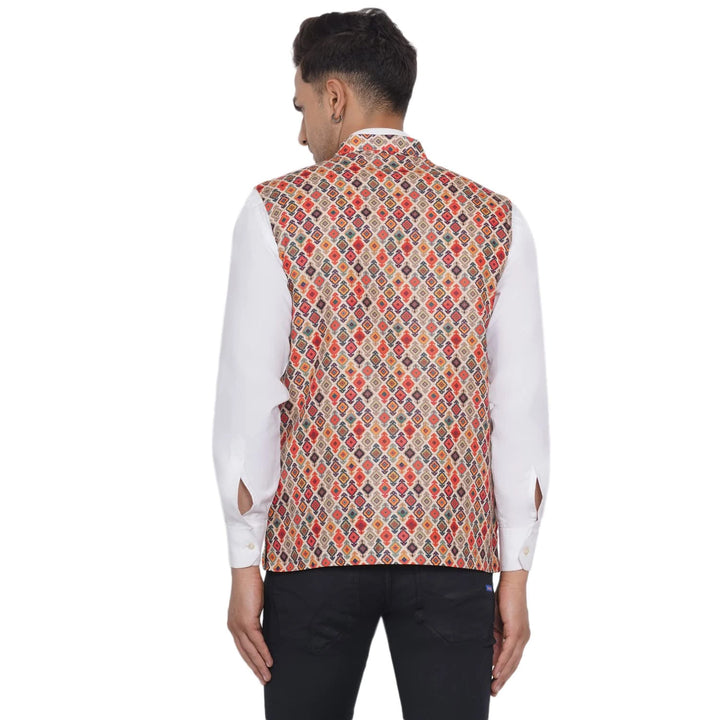 Multicolor Cotton Nehru Jacket for Men | Festive & Stylish Look