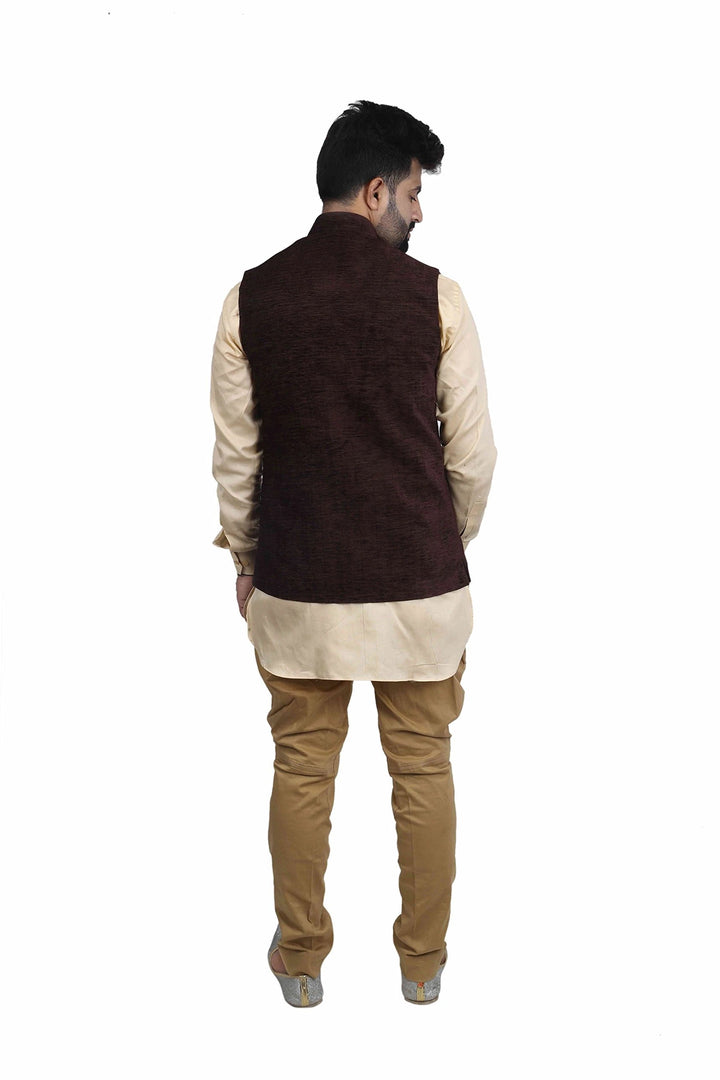 Modern Men’s Festive Nehru Jacket | Corduroy Designer in Cotton Blend