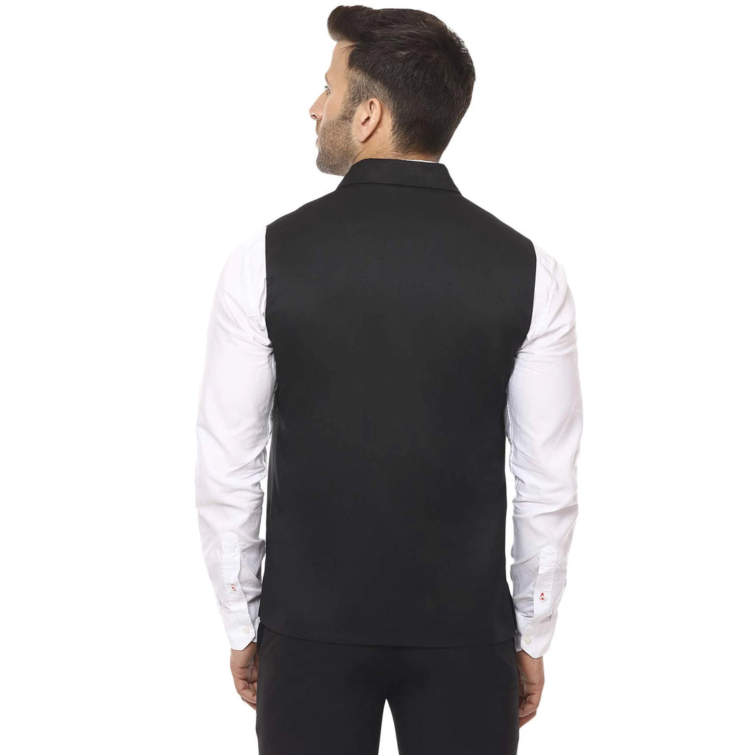 Timeless Black Nehru Jacket | Cotton Blend for Royal Style