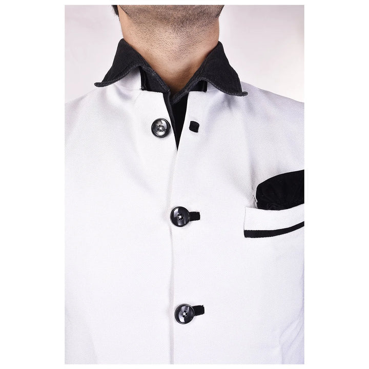 Classic White Jute Nehru Jacket for Men | Elegant Festive Wear