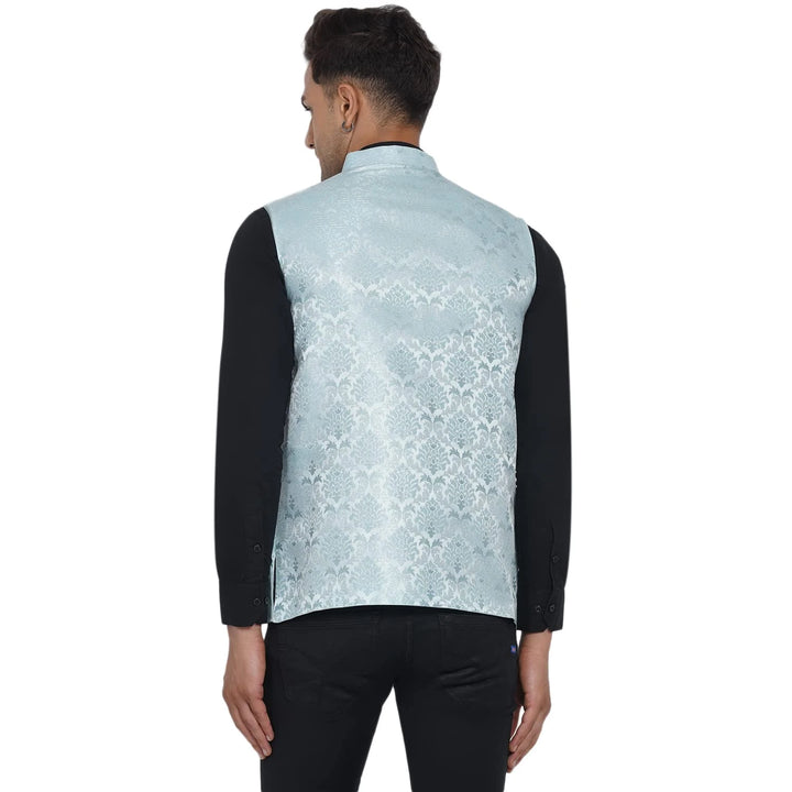 Stylish Men's Jacquard Printed Nehru Jacket | For Festive Wear