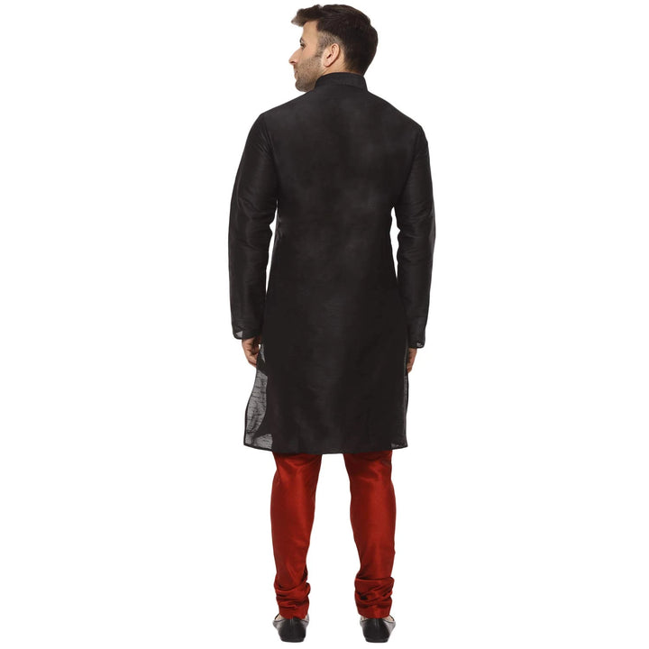 Classic Chinese Collar Kurta Set | Men’s Silk Style for Weddings