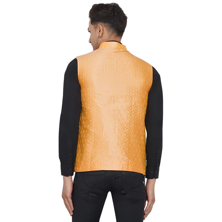 Stylish Printed Jacquard Nehru Jacket for Men | for Weddings & Parties