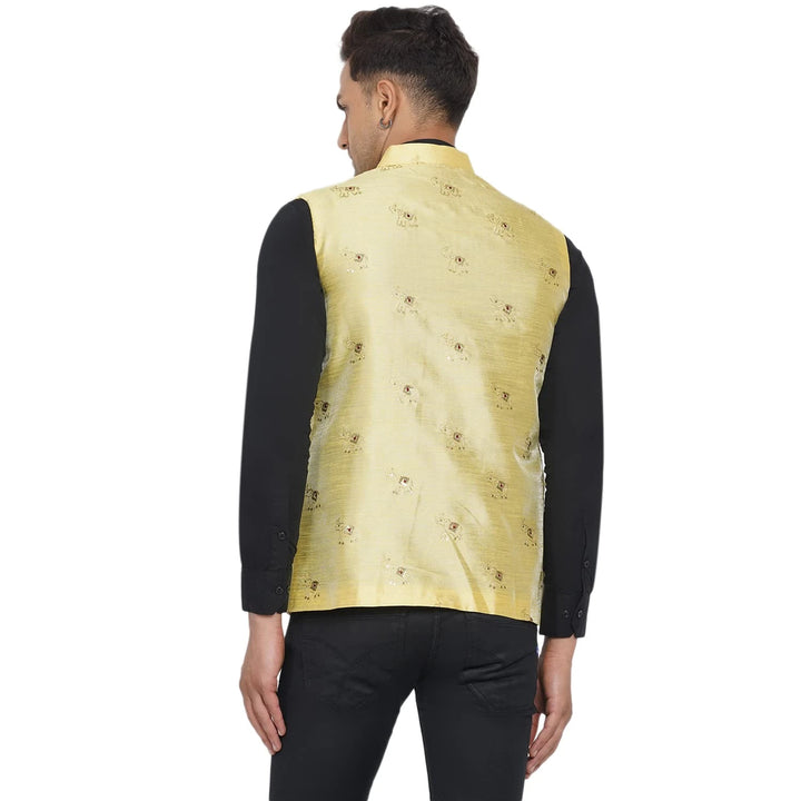 Silk Elephant Nehru Jacket for Men | Designer Ethnic Wear