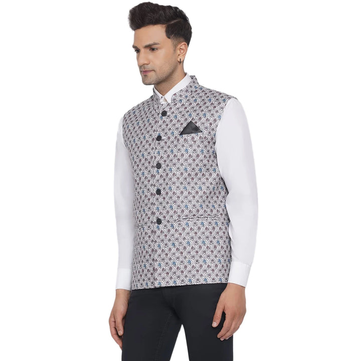 Men's Cotton Printed Nehru Jacket | Stylish Traditional Outfit