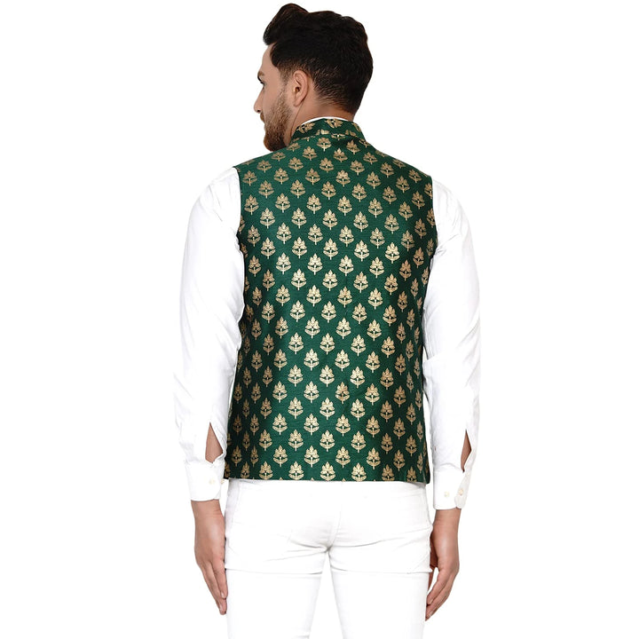 Kingsman Vibe Nehru Jacket | Banarasi Printed Art Silk Fit