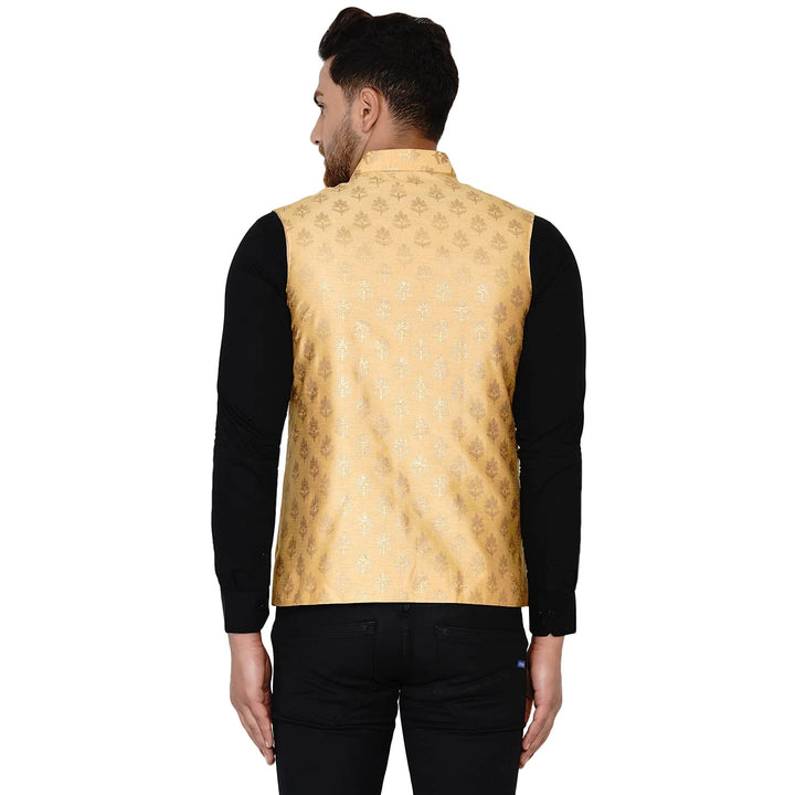 Royal Banarasi Nehru Jacket for Men | Art Silk Printed Elegance