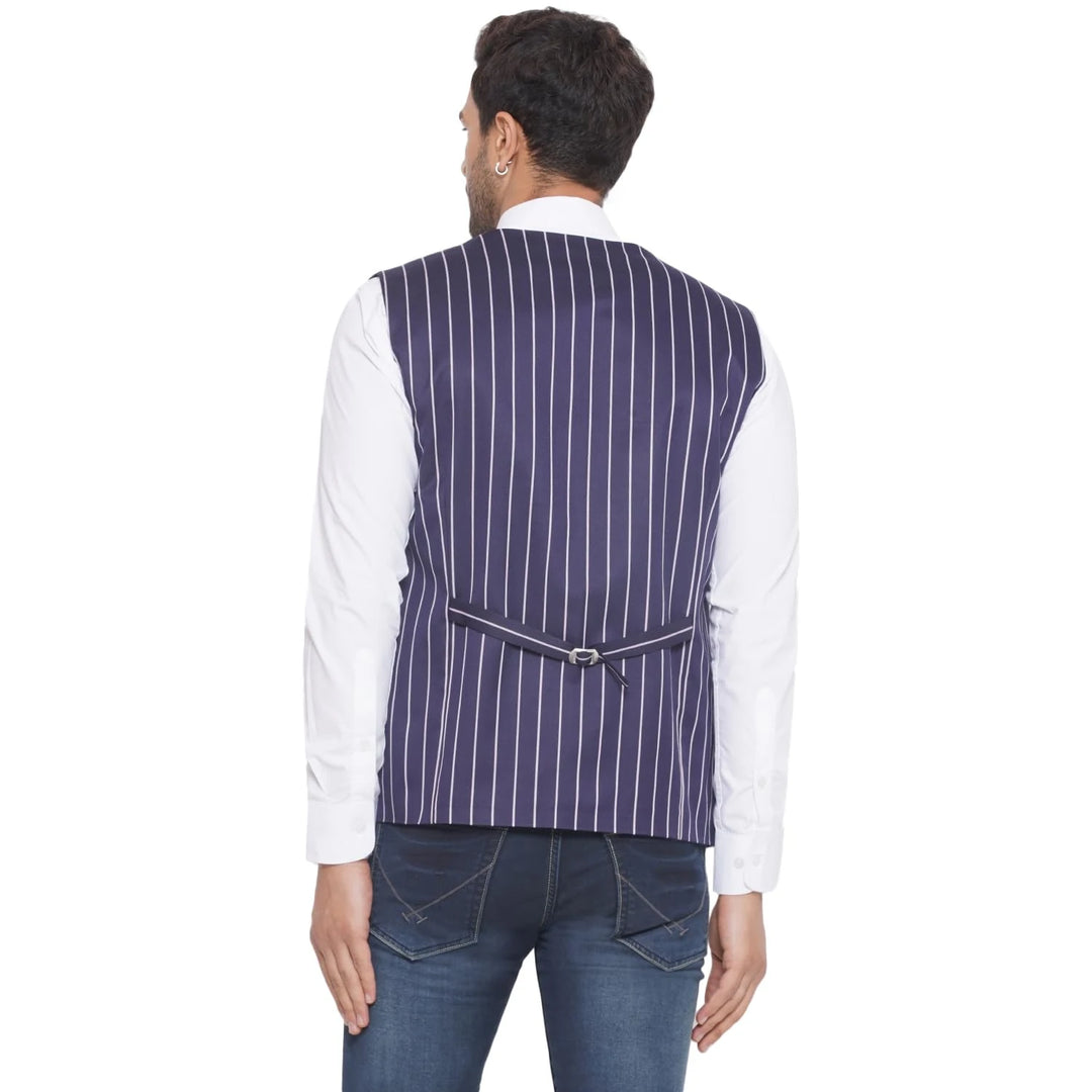 Cotton Poly Striped Waistcoat for Men | Buy Formal & Casual Wear