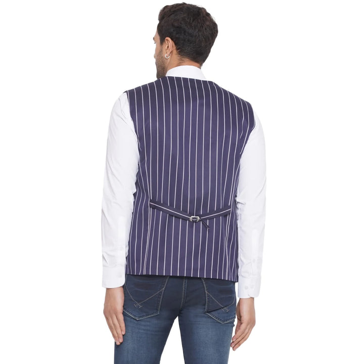 Cotton Poly Striped Waistcoat for Men | Buy Formal & Casual Wear