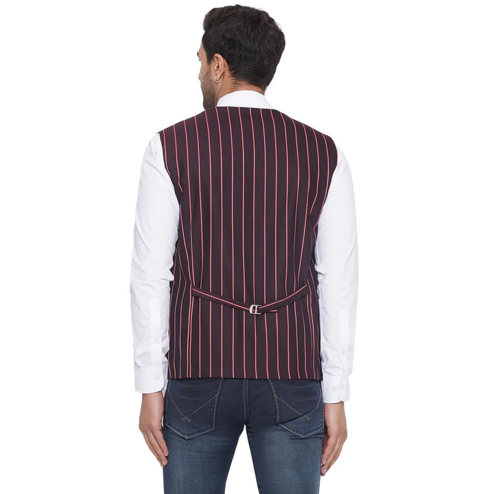 Cotton Poly Striped Waistcoat for Men | Buy Formal & Casual Wear
