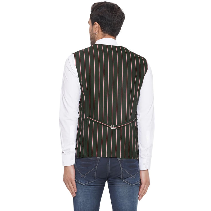 Cotton Poly Striped Waistcoat for Men | Buy Formal & Casual Wear