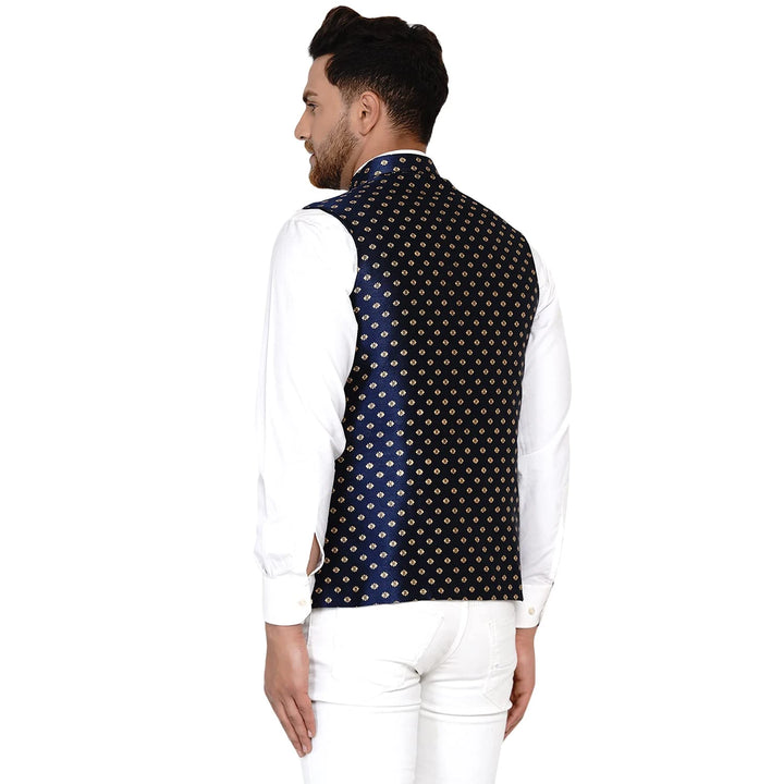 Stylish Banarasi Nehru Jacket | Printed Art Silk Ethnic Outfit