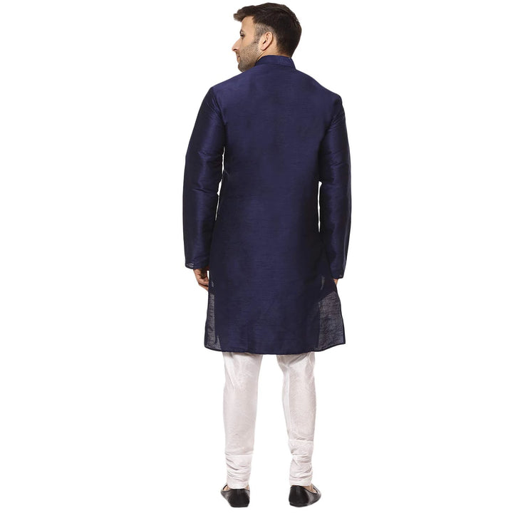 Classic Chinese Collar Kurta Set | Men’s Silk Style for Weddings