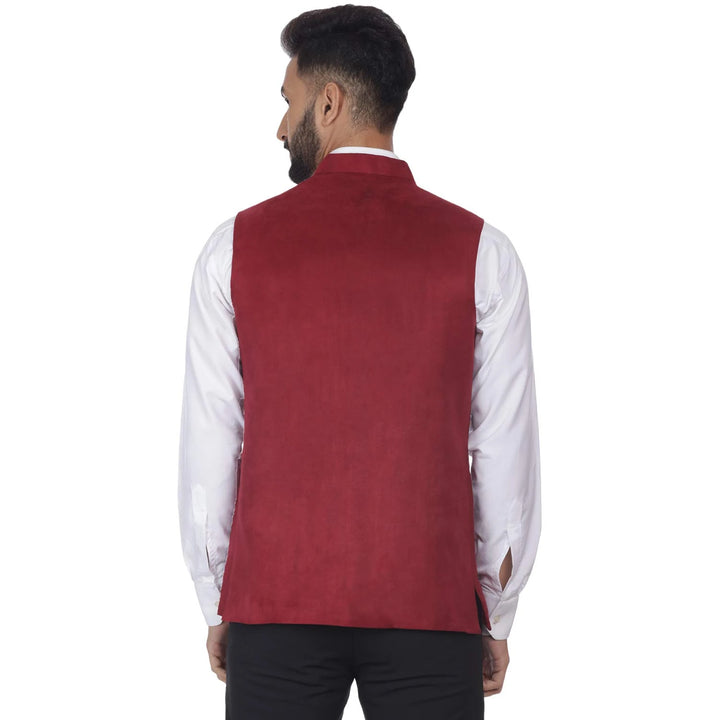 Suede Velvet Nehru Jacket | Festive Essential for Traditional Events