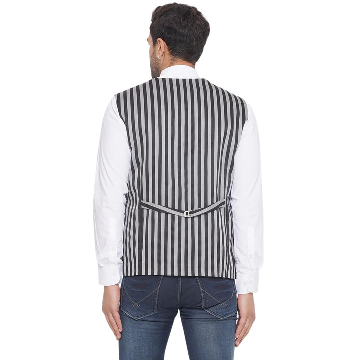 Designer Striped Waistcoat for Men | Party & Office Look Combined