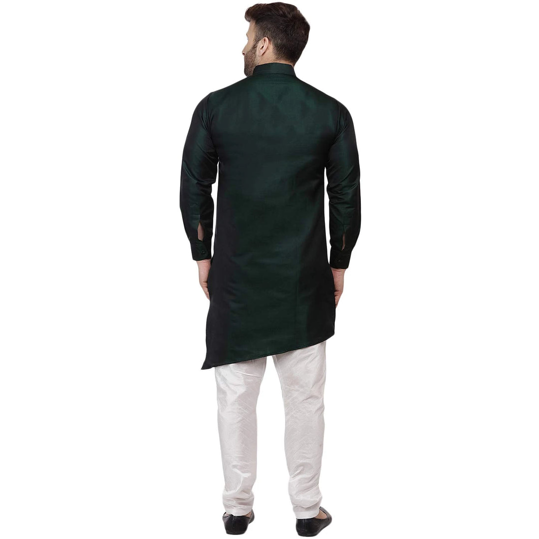Taffeta Silk Side Button Kurta for Men | Stylish Mandarin Collar