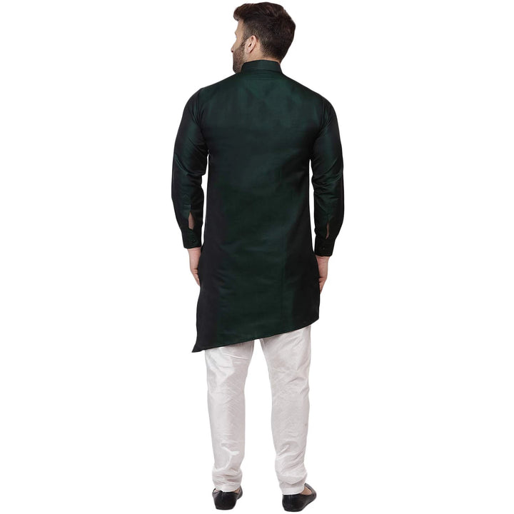 Taffeta Silk Side Button Kurta for Men | Stylish Mandarin Collar