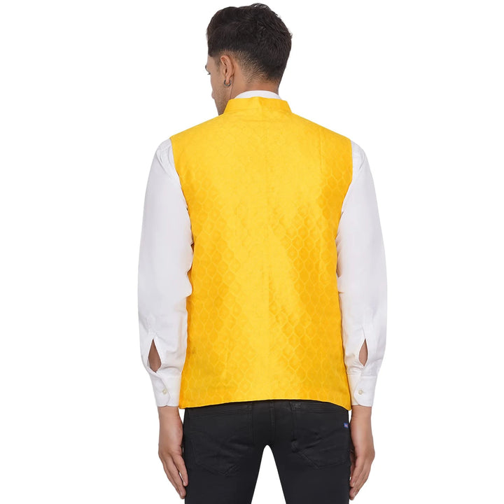Stylish Printed Jacquard Nehru Jacket for Men | for Weddings & Parties