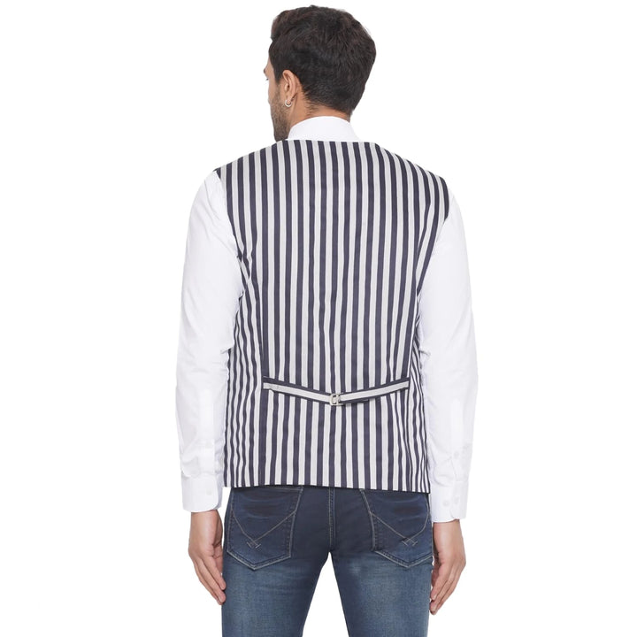 Designer Striped Waistcoat for Men | Party & Office Look Combined