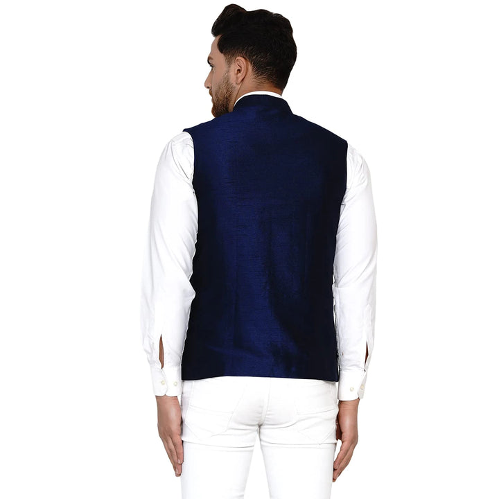 Classy Banarasi Jacket for Men | Solid Silk Blend Nehru Style