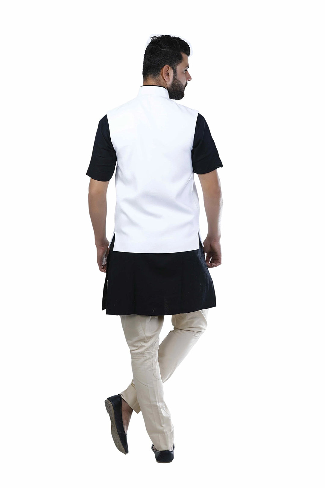 Designer White Nehru Jacket | Stylish Cotton Wear for Men