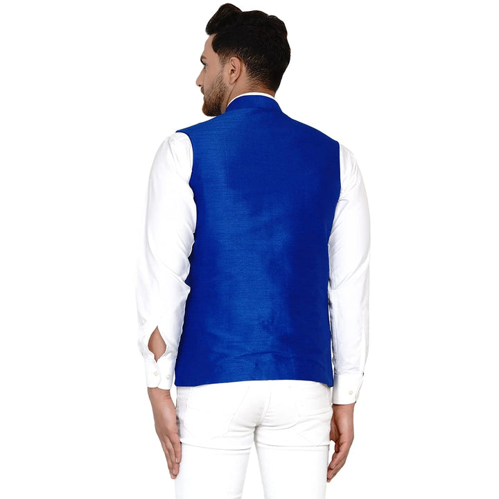 Classy Banarasi Jacket for Men | Solid Silk Blend Nehru Style